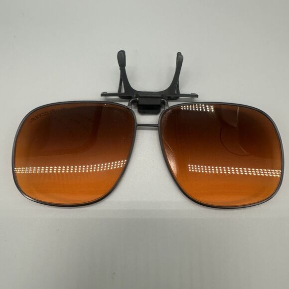 Vintage BlueBlocker Aviator Clip-on Sunglasses High Resolution Black Metal Frame - Picture 4 of 5